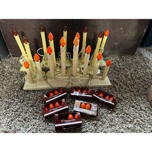 Lot Vintage Lighted Christmas Window Candle Sets with Extra Bulbs Tested works